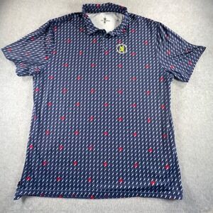 US Open Golf Polo Mens 3XL Navy Blue Red Houndstooth Performance SV10822